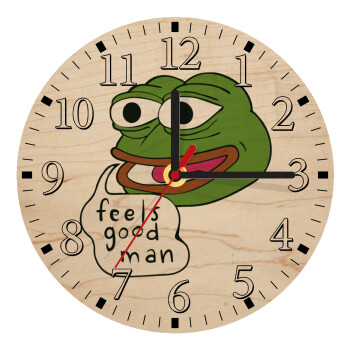 Pepe the frog, Ρολόι τοίχου ξύλινο plywood (20cm)
