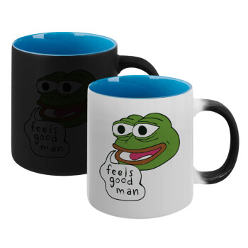 Pepe the frog, Κούπα Μαγική εσωτερικό μπλε, κεραμική 330ml που αλλάζει χρώμα με το ζεστό ρόφημα