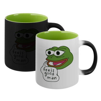 Pepe the frog, Κούπα Μαγική εσωτερικό πράσινο, κεραμική 330ml που αλλάζει χρώμα με το ζεστό ρόφημα