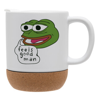 Pepe the frog, Κούπα, κεραμική με βάση φελού και καπάκι (ΜΑΤ), 330ml (1 τεμάχιο)