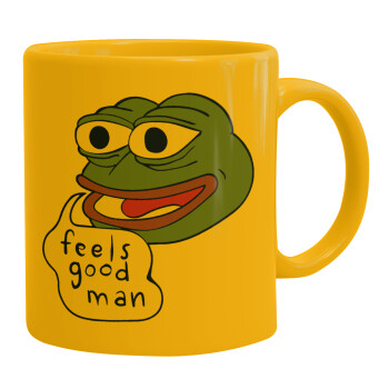 Pepe the frog, Ceramic coffee mug yellow, 330ml