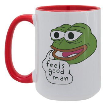 Pepe the frog, Κούπα Mega 15oz, κεραμική Κόκκινη, 450ml