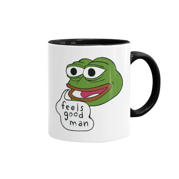 Pepe the frog, Mug colored black, ceramic, 330ml