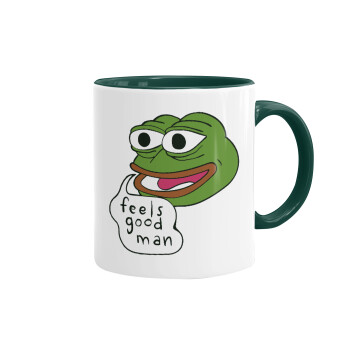 Pepe the frog, Κούπα χρωματιστή πράσινη, κεραμική, 330ml