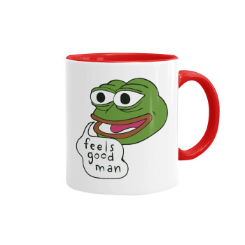 Pepe the frog, Mug colored red, ceramic, 330ml