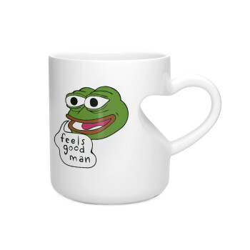 Pepe the frog, Κούπα καρδιά λευκή, κεραμική, 330ml