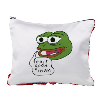 Pepe the frog, Τσαντάκι νεσεσέρ με πούλιες (Sequin) Κόκκινο