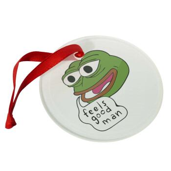 Pepe the frog, Christmas ornament glass 9cm