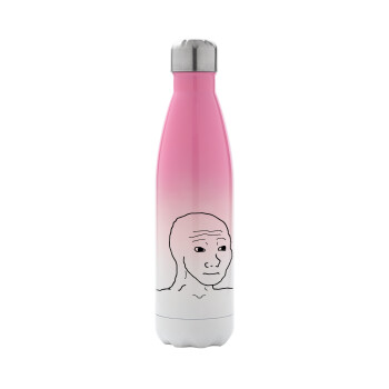 Feel guy, Metal mug thermos Pink/White (Stainless steel), double wall, 500ml