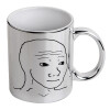 Mug ceramic, silver mirror, 330ml