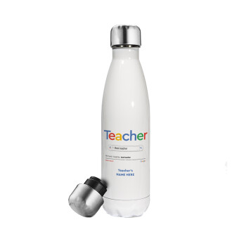 Searching for Best Teacher..., Metal mug thermos White (Stainless steel), double wall, 500ml