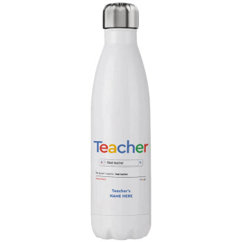 Searching for Best Teacher..., Μεταλλικό παγούρι θερμός (Stainless steel), διπλού τοιχώματος, 750ml