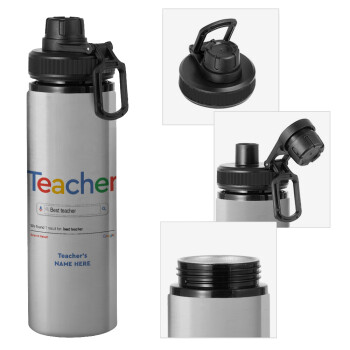 Searching for Best Teacher..., Μεταλλικό παγούρι νερού με καπάκι ασφαλείας, αλουμινίου 850ml