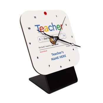Searching for Best Teacher..., Επιτραπέζιο ρολόι ξύλινο με δείκτες (10cm)