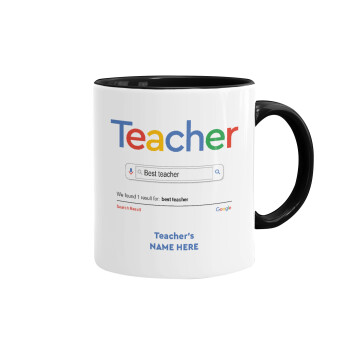 Searching for Best Teacher..., Mug colored black, ceramic, 330ml