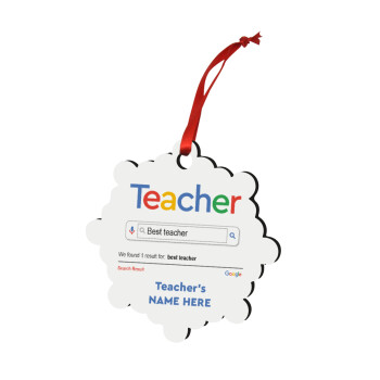 Searching for Best Teacher..., Christmas ornament snowflake wooden 7.5cm