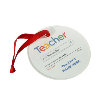 Searching for Best Teacher..., Christmas ornament glass 9cm