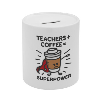Teacher Coffee Super Power, Κουμπαράς πορσελάνης με τάπα