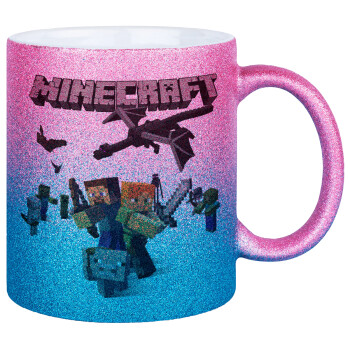 Minecraft Alex, Κούπα Χρυσή/Μπλε Glitter, κεραμική, 330ml