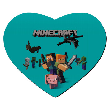 Minecraft Alex, Mousepad heart 23x20cm