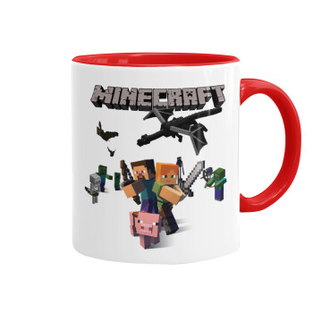 Minecraft Alex, Mug colored red, ceramic, 330ml