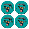 SET of 4 round wooden coasters (9cm)