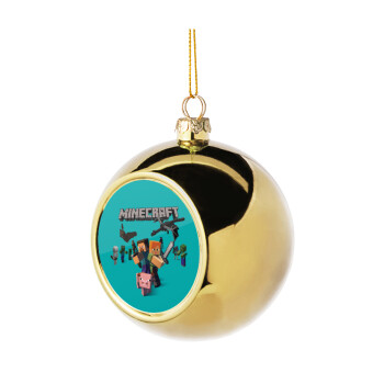 Minecraft Alex, Golden Christmas tree ball ornament 8cm