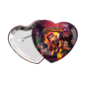 Minecraft Dungeons, Κονκάρδα παραμάνα καρδιά (57x52mm)