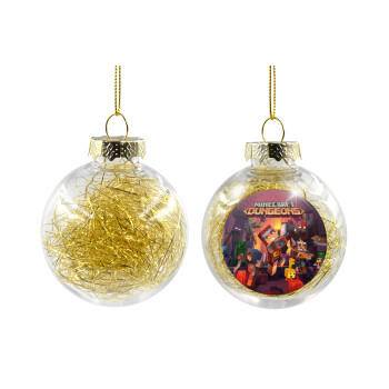 Minecraft Dungeons, Transparent Christmas tree ball ornament with gold filling 8cm