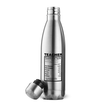 teacher nutritional facts, Inox (Stainless steel) double-walled metal mug, 500ml