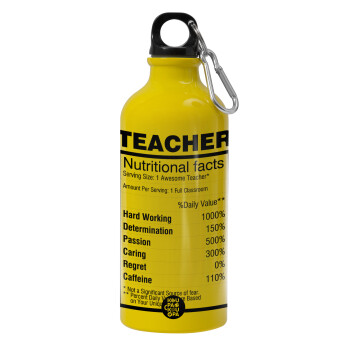 teacher nutritional facts, Water bottle 600ml