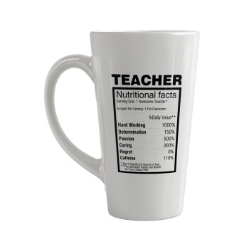 teacher nutritional facts, Κούπα κωνική Latte Μεγάλη, κεραμική, 450ml