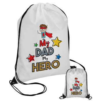 My Dad, my Hero!!!, Τσάντα πουγκί με μαύρα κορδόνια (1 τεμάχιο)