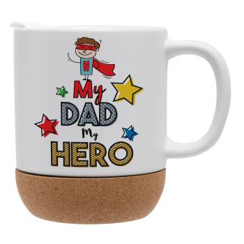 My Dad, my Hero!!!, Ceramic coffee mug Cork (MAT), 330ml (1pcs)