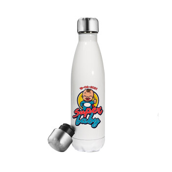 Super baby., Metal mug thermos White (Stainless steel), double wall, 500ml
