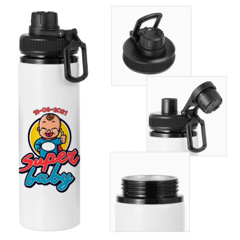 Super baby., Metal water bottle with safety cap, aluminum 850ml