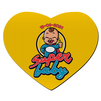 Super baby., Mousepad heart 23x20cm