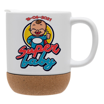 Super baby., Ceramic coffee mug Cork (MAT), 330ml (1pcs)