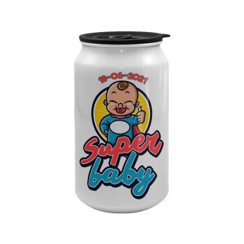 Super baby., Κούπα ταξιδιού μεταλλική με καπάκι (tin-can) 500ml