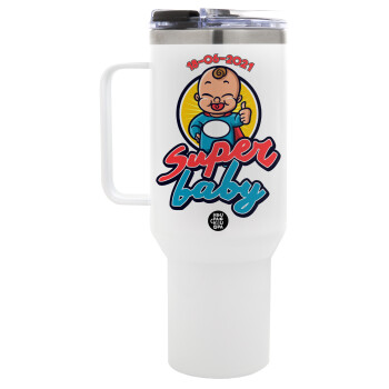 Super baby., Mega Tumbler με καπάκι, διπλού τοιχώματος (θερμό) 1,2L