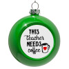 Green Christmas tree ornament bauble 8cm