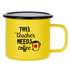 Metallic enamel MATT Yellow cup 360ml