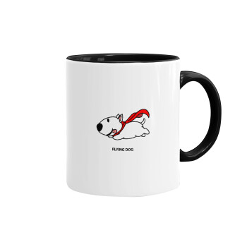 Flying DOG, Κούπα χρωματιστή μαύρη, κεραμική, 330ml