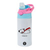 Children's hot water bottle, stainless steel, with safety straw, Pink/BlueCiel (360ml) BPA FREE