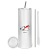 Eco friendly stainless steel tumbler 600ml, with metal straw & cleaning brush