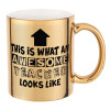 Mug ceramic, gold mirror, 330ml