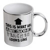 Mug ceramic, silver mirror, 330ml