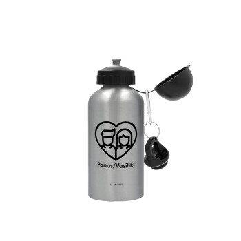Couple, Metallic water jug, Silver, aluminum 500ml