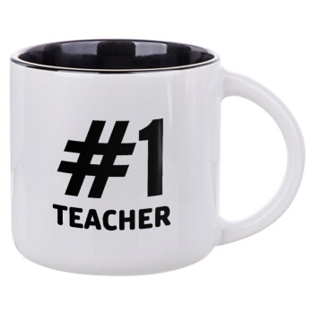 #1 teacher, Κούπα κεραμική 400ml Λευκή/Μαύρη