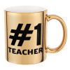 Mug ceramic, gold mirror, 330ml